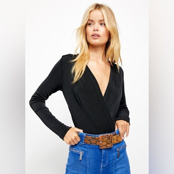 Free People NWT Turnt Bodysuit in Black Size Large - Picture 8 of 10